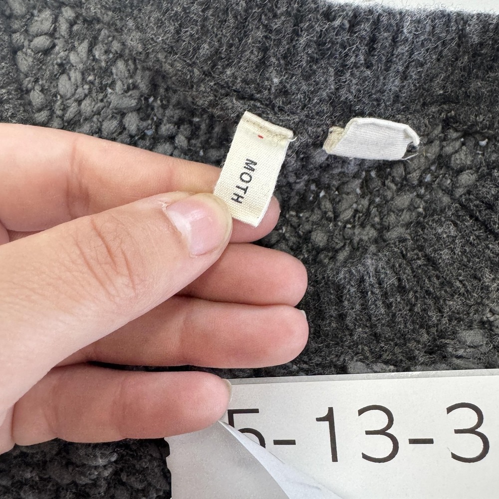 Moth Anthropologie Sweater Women Small Gray Textured‎ Knit Crewneck Pullover - Picture 4 of 9